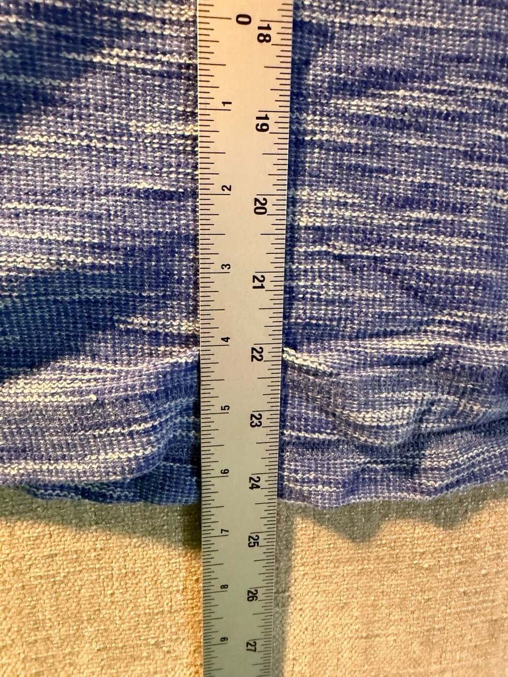 L.L.Bean Blue Space-Dyed Long Sleeve Pullover Shirt Size M - Picture 5 of 6